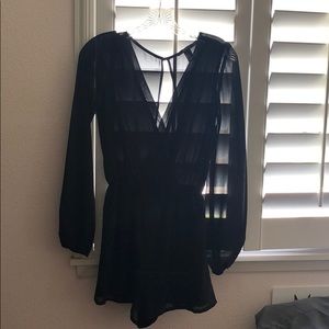 Black Sheer Romper